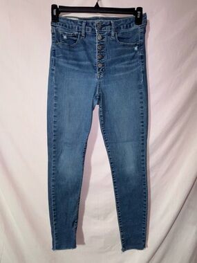 GAP Women's Skinny High Rise Button-Fly Medium Blue Jeans